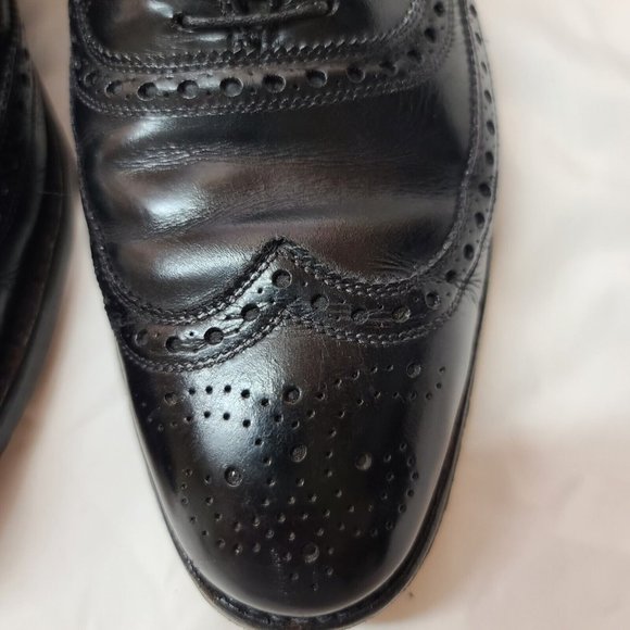 Allen Edmonds McAllister Mens 10B Black Wingtip Oxford Dress Shoes USA 6215 main image 11